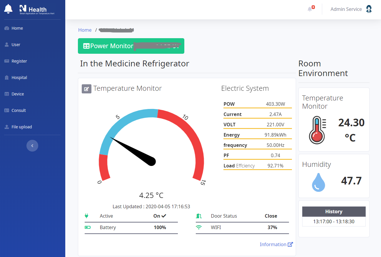 NHealth Monitor on App supporting screen 1