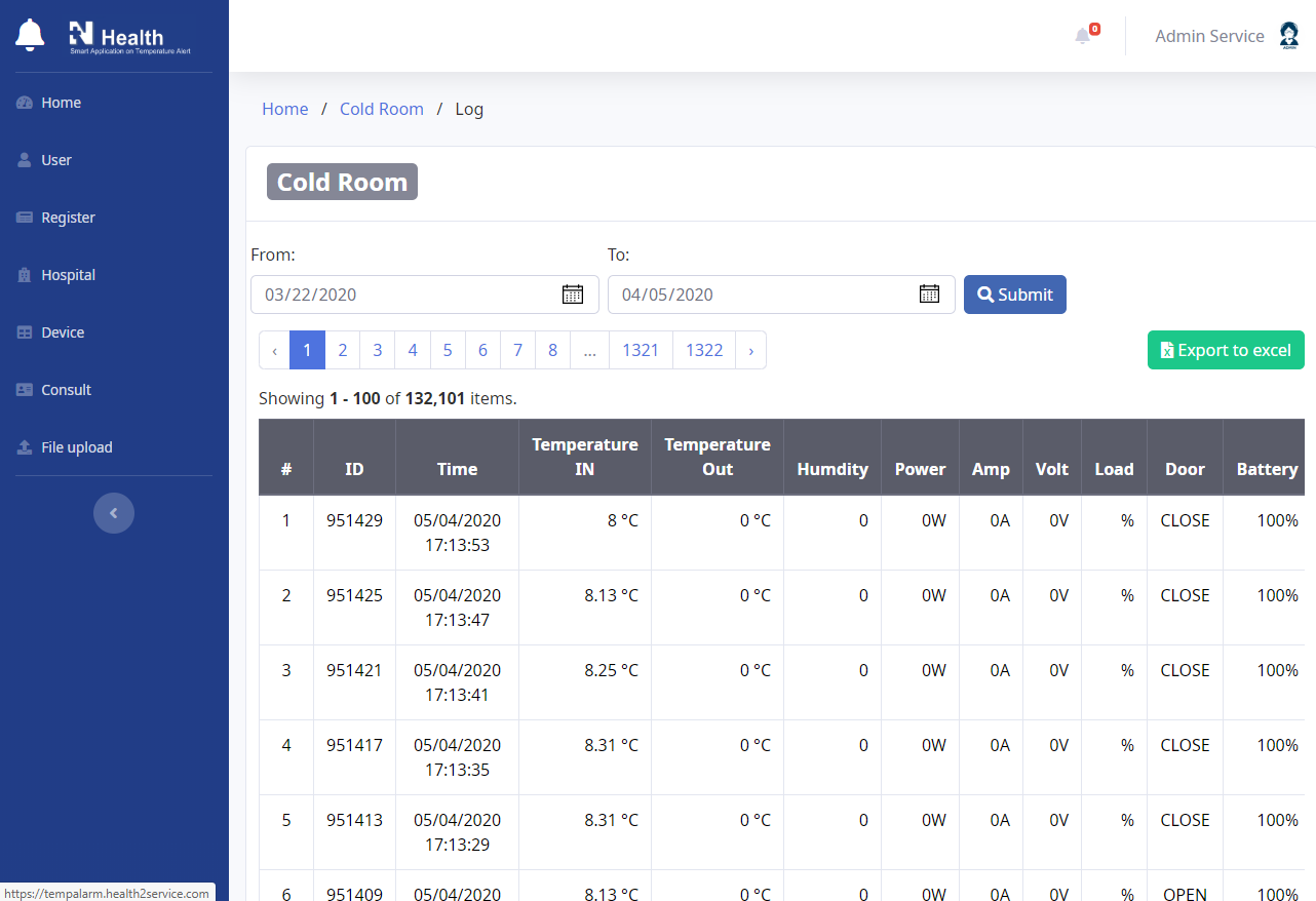 NHealth Monitor on App supporting screen 3
